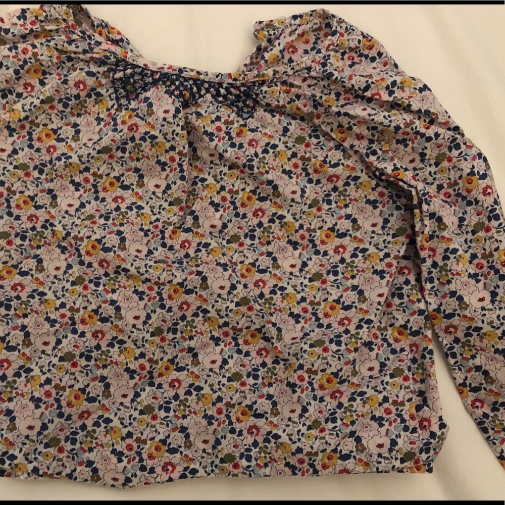 Jacadi Liberty print floral embroidered blouse